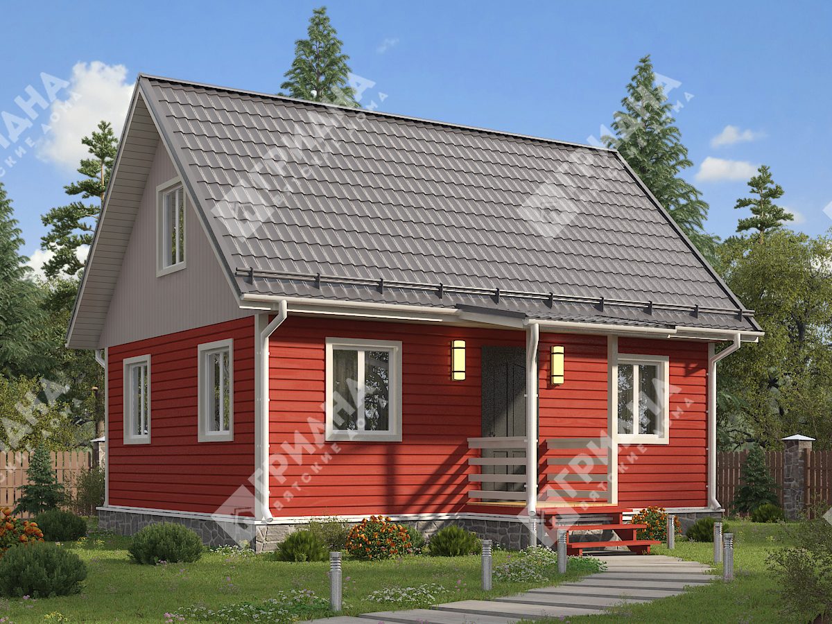 Каркасный дом Д-50 – Строительство деревянных домов Гридна по всей России